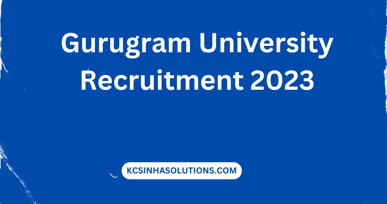 Gurugram University Recruitment 2023